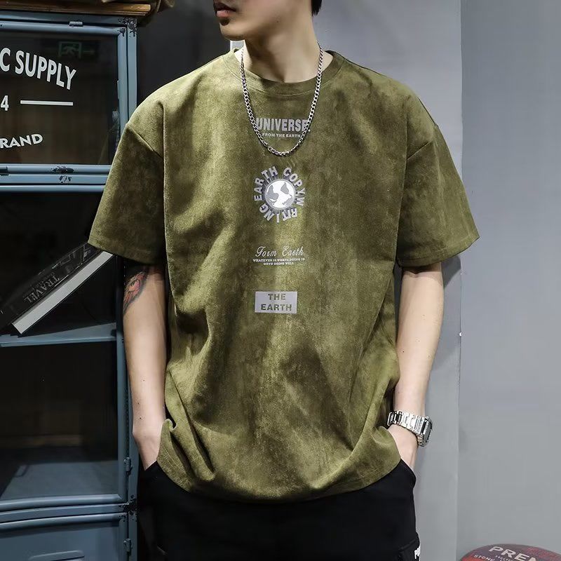 Summer Clothing Europe - Kaus lengan pendek leher bulat pria,
