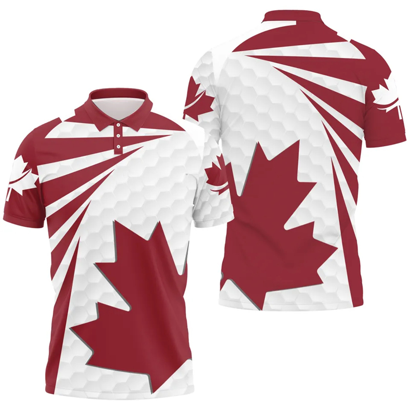 Summer Clothing Canada - Kaus Polo Bendera Daun Maple untuk
