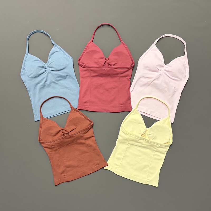Halter Neck Top - Tank Top Olahraga Wanita Tanpa Jahitan,