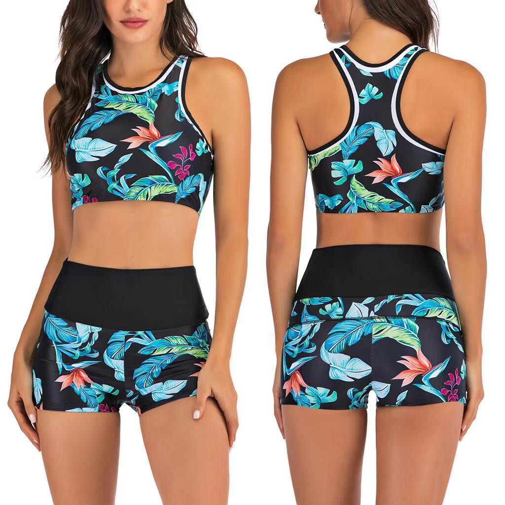 Halter Neck Top - Y2K Bikini Wanita Tankini dengan Celana