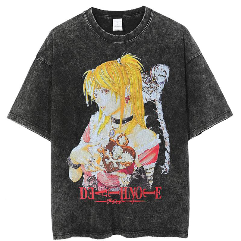 Vintage Summer Clothing Men - Kaos Death Note Misa Amane Rem