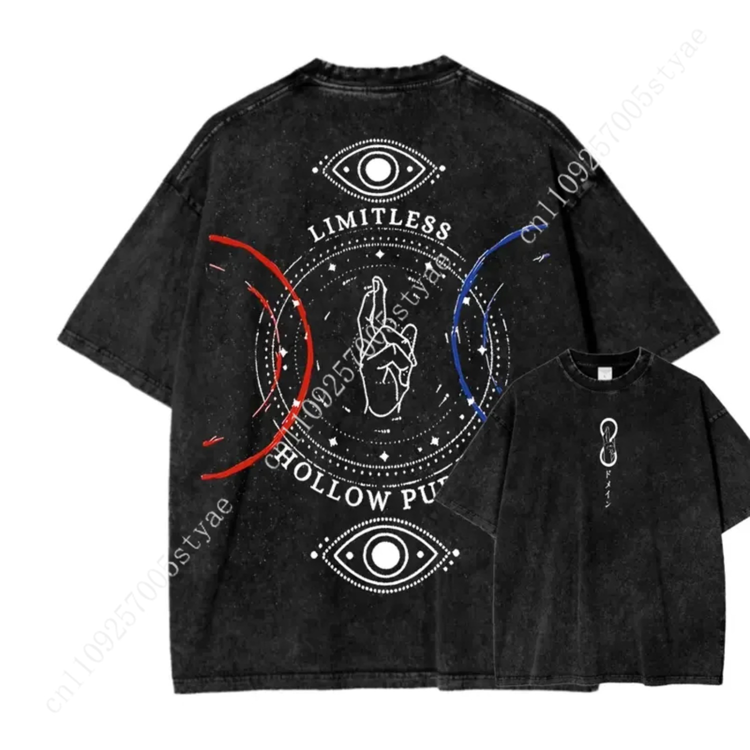 Vintage Summer Clothing Men - Kaos Print Anime Gojo Satoru Pria