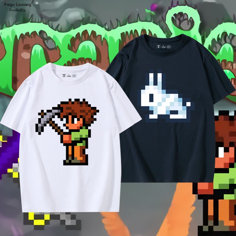 Summer Clothing Staples - Terraria Mosaic Pixel Pattern Half Sleeve