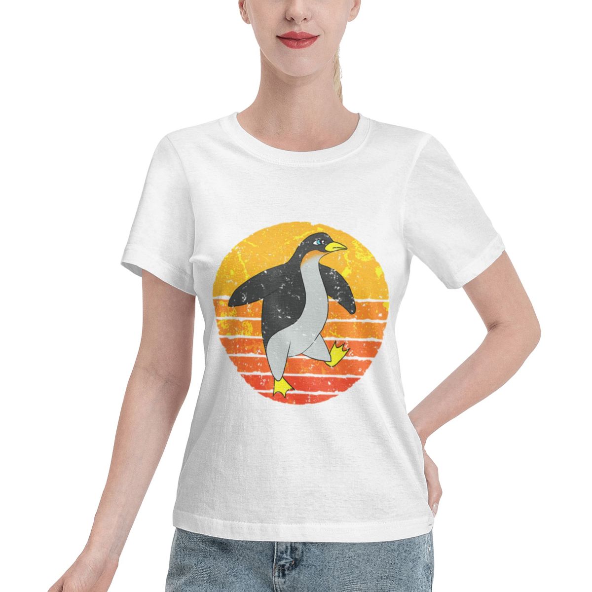Summer Clothing Staples - Kaos Wanita Retro Penguin Summer Staple,