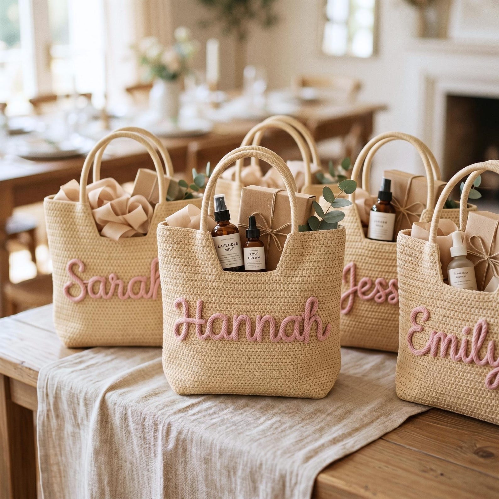 Beach Bag Straw - Tas Jinjing Kustom yang Dipersonalisasi, Hadiah