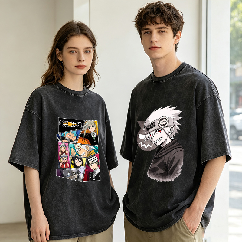 Vintage Summer Clothing Men - Kaos Pria Wanita Soul Eater Gaya
