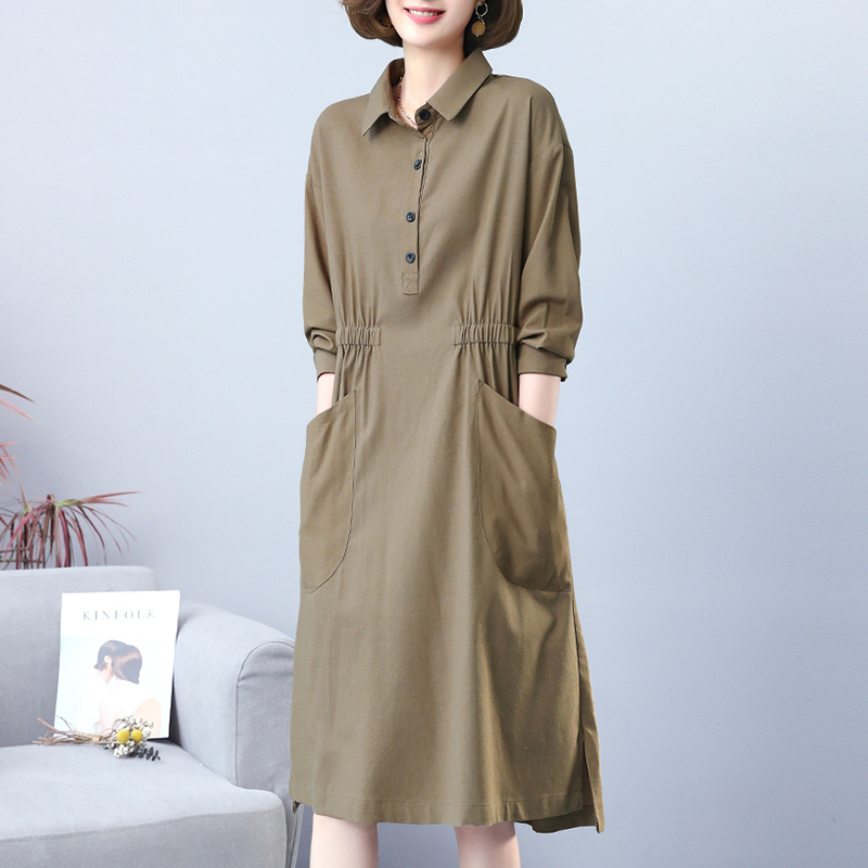 Summer Line Clothing Brand - Gaun Midi Kasual Katun Linen Merk