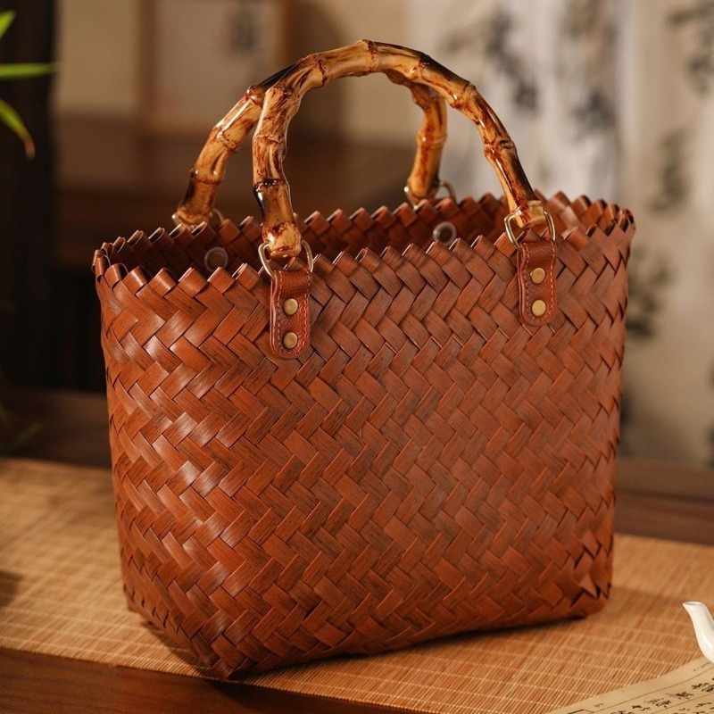 Beach Bag Straw - Tas Tangan Buatan Tangan Murni, Tas