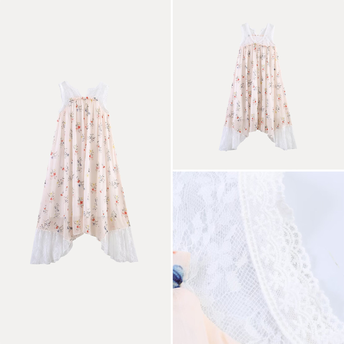 Summer Line Clothing Brand - Gaun Tanpa Lengan dengan Hiasan Renda