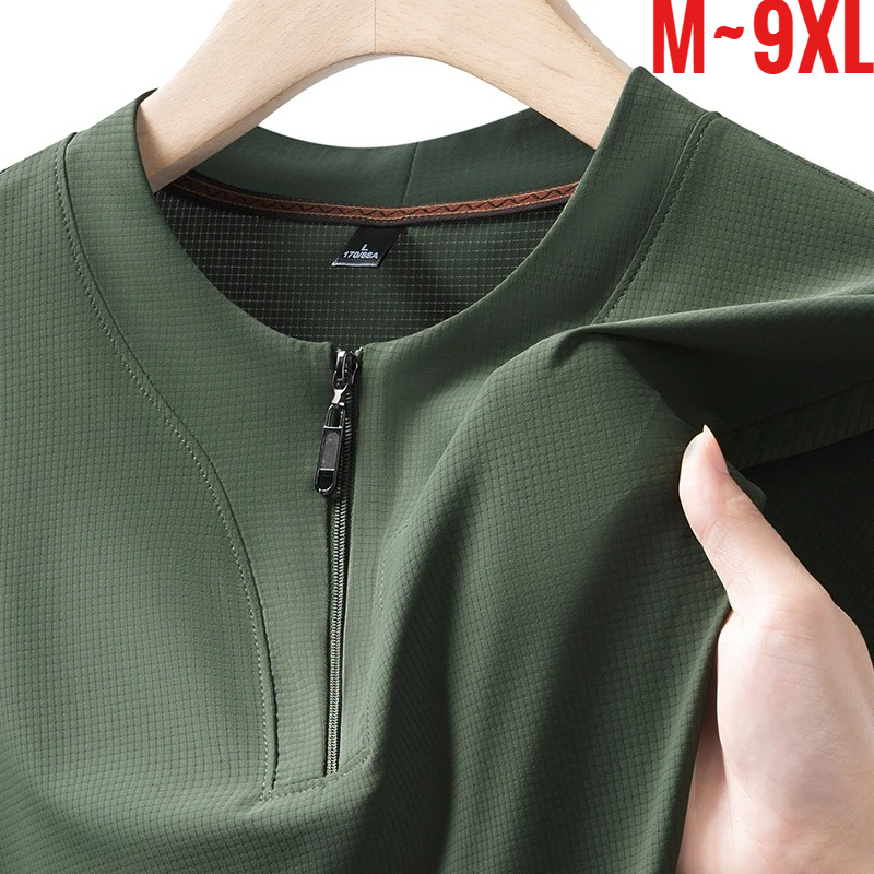 Summer Clothing Essentials - Kaos Henley Pria Ukuran Besar 9XL