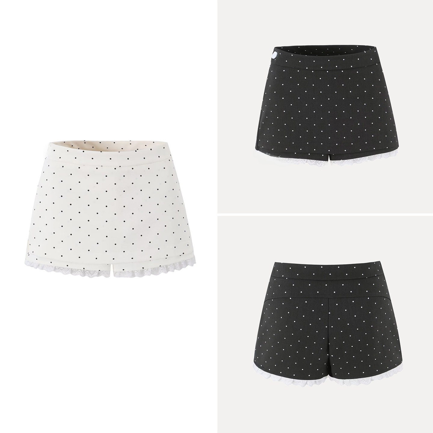 Summer Line Clothing Brand - Celana Rok Pendek A-Line Renda Polka
