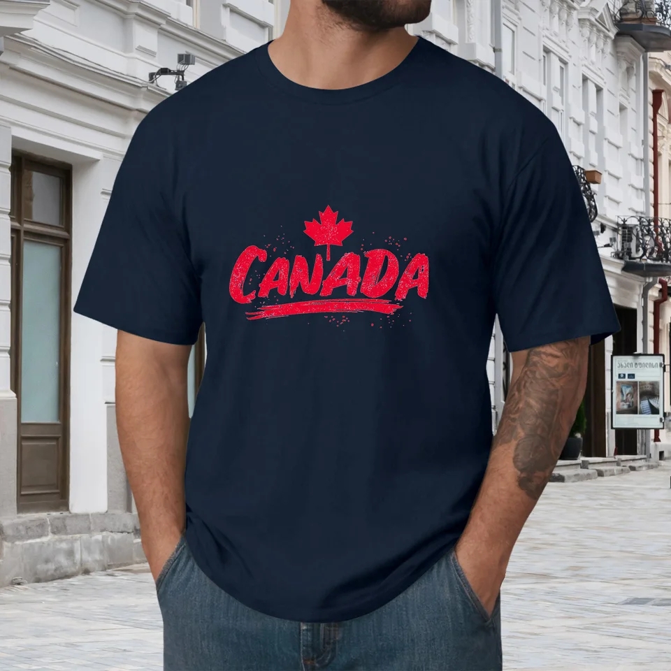 Summer Clothing Canada - Kaus Pria Bendera Kanada Daun Maple