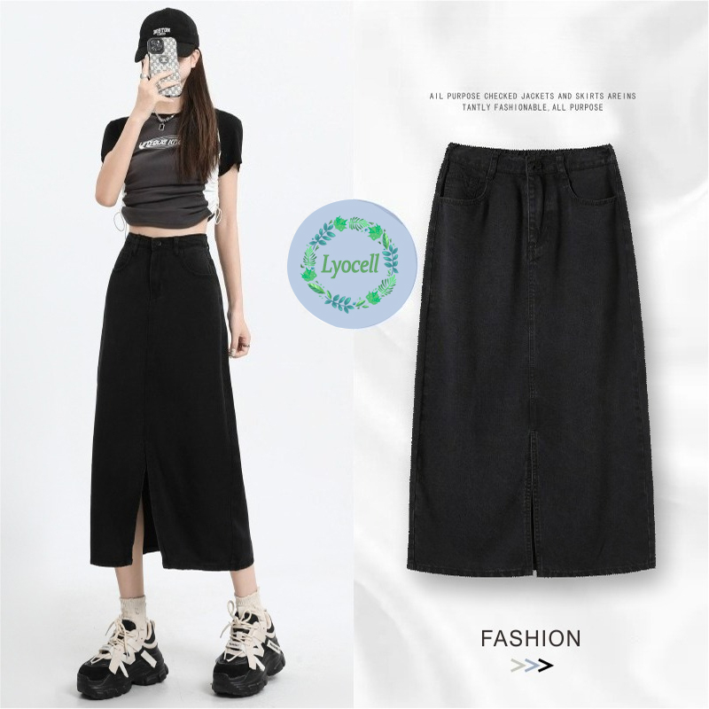 Summer Line Clothing Brand - Rok Midi Wanita Bahan Lyocell Musim