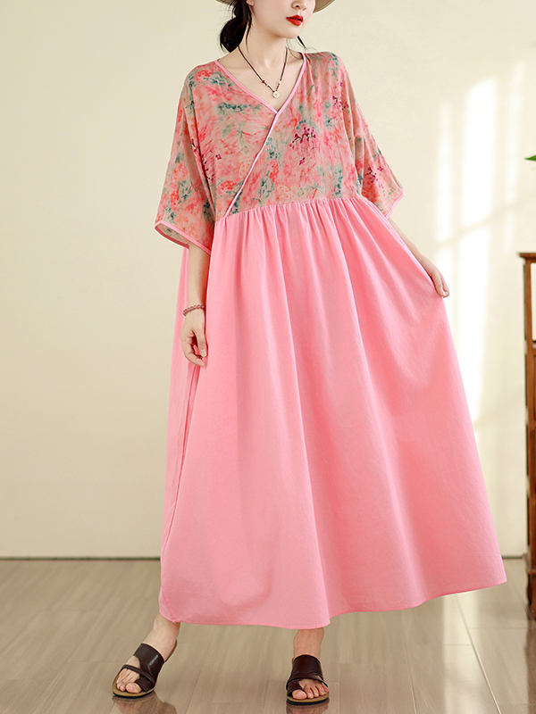 Summer Clothing New Look - Gaun Panjang Gaya Retro Katun Linen