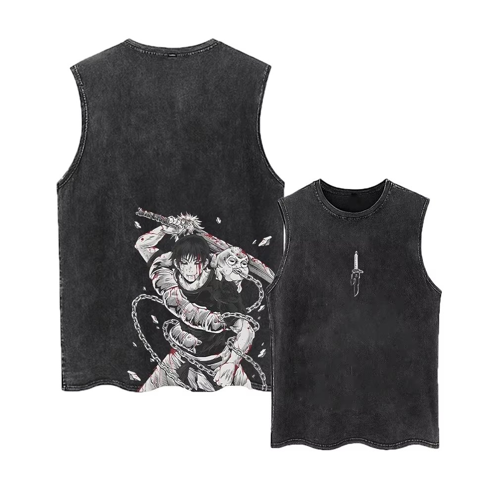 Vintage Summer Clothing Men - Kaos Tank Top Anime Jujutsu Kaisen