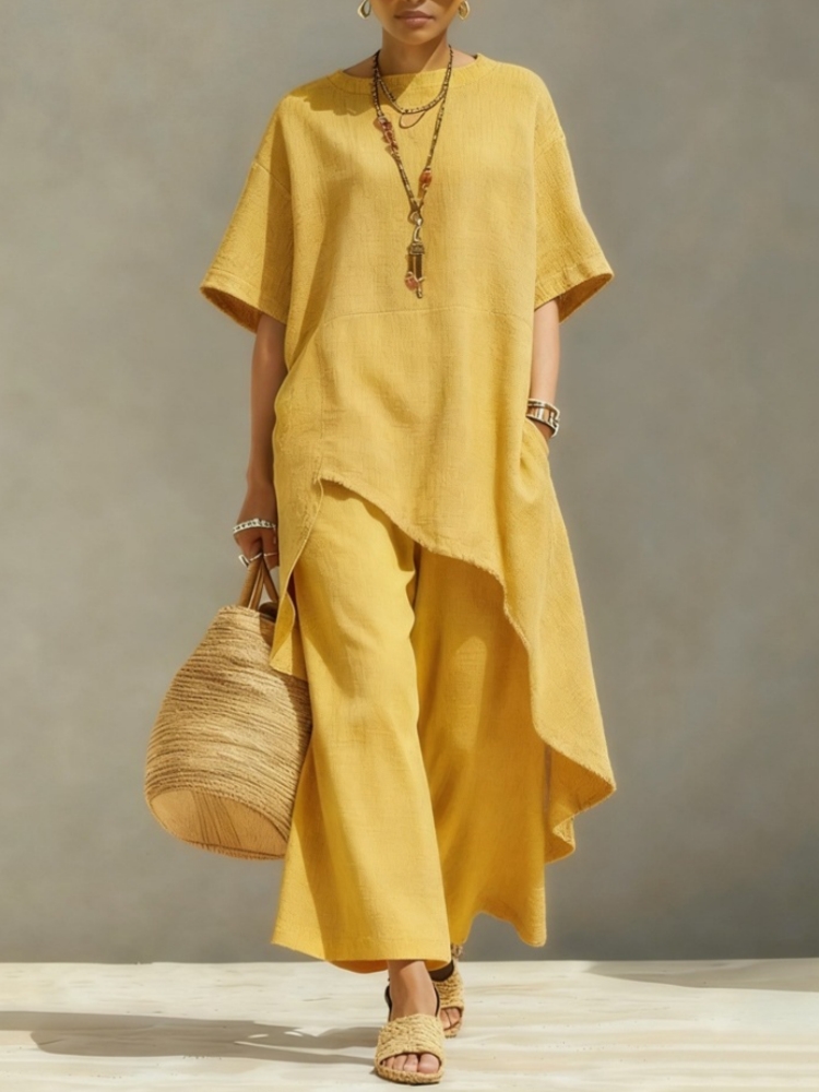 Setelan Celana Wanita Katun Li - Summer Clothing Linen ulasan dan harga