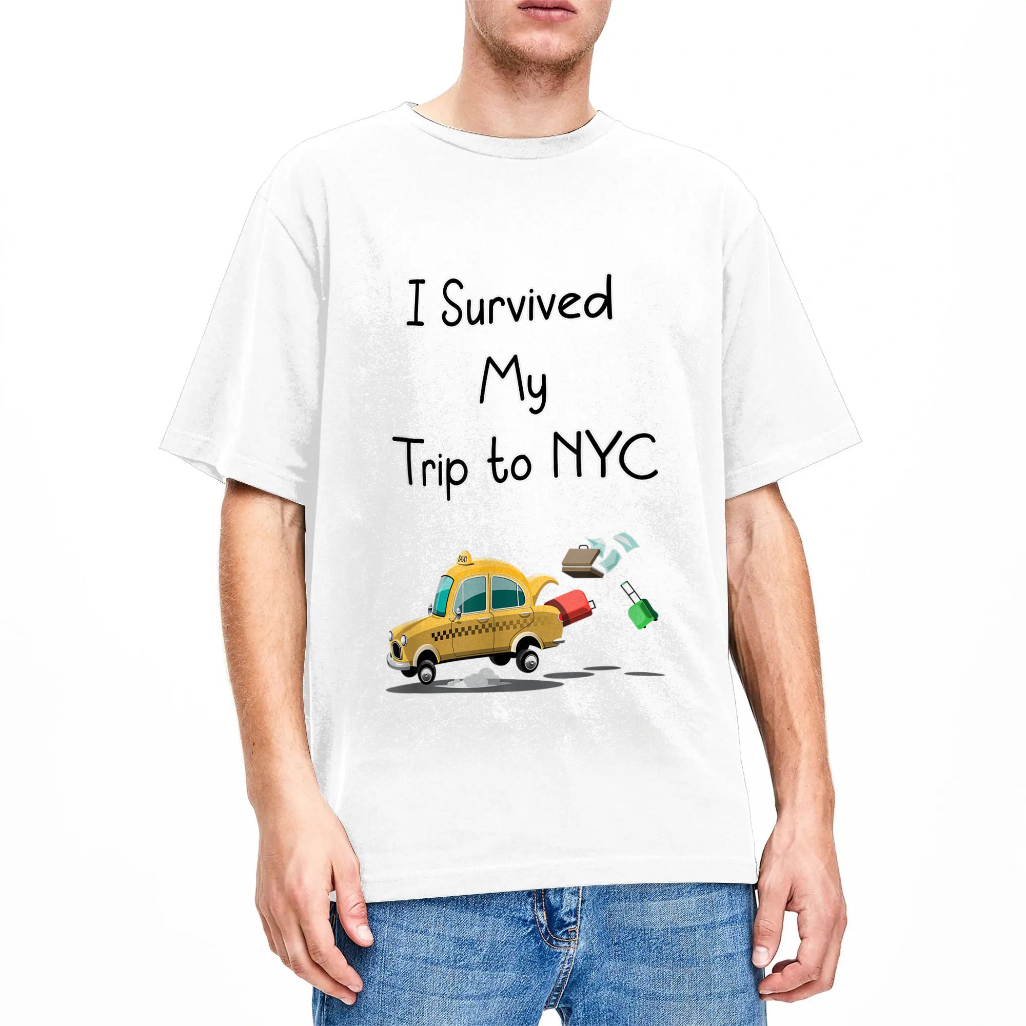Kaus Katun I Survived My Trip  - Summer Clothing Nyc ulasan dan harga