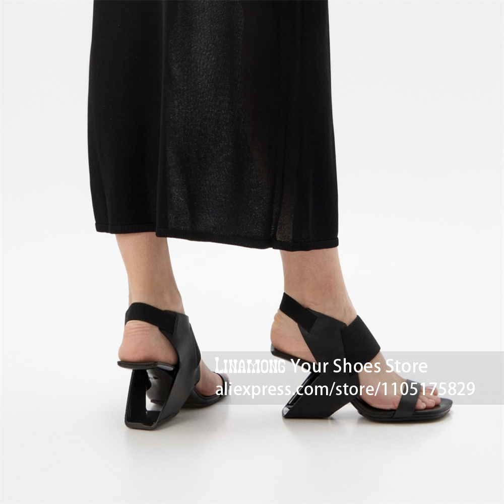 Sandal Hak Geometris Model Tal - Summer Clothing Sale ulasan dan harga