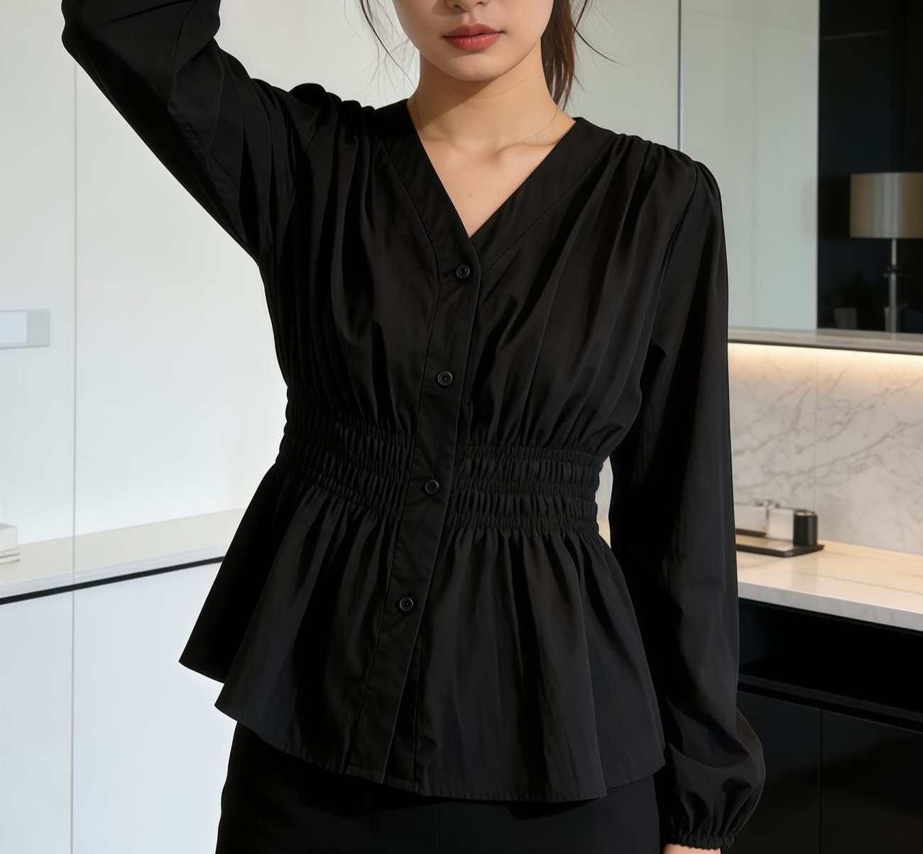 Kemeja dan Blus Wanita Ukuran  - Summer Clothing Office ulasan dan harga
