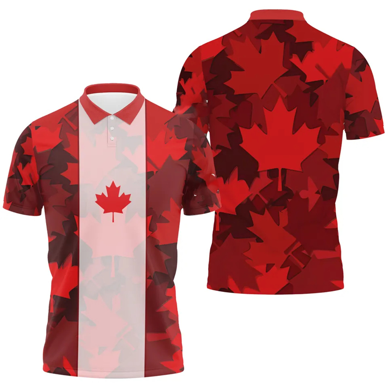 Kaus Polo Bendera Daun Maple u - Summer Clothing Canada ulasan dan harga