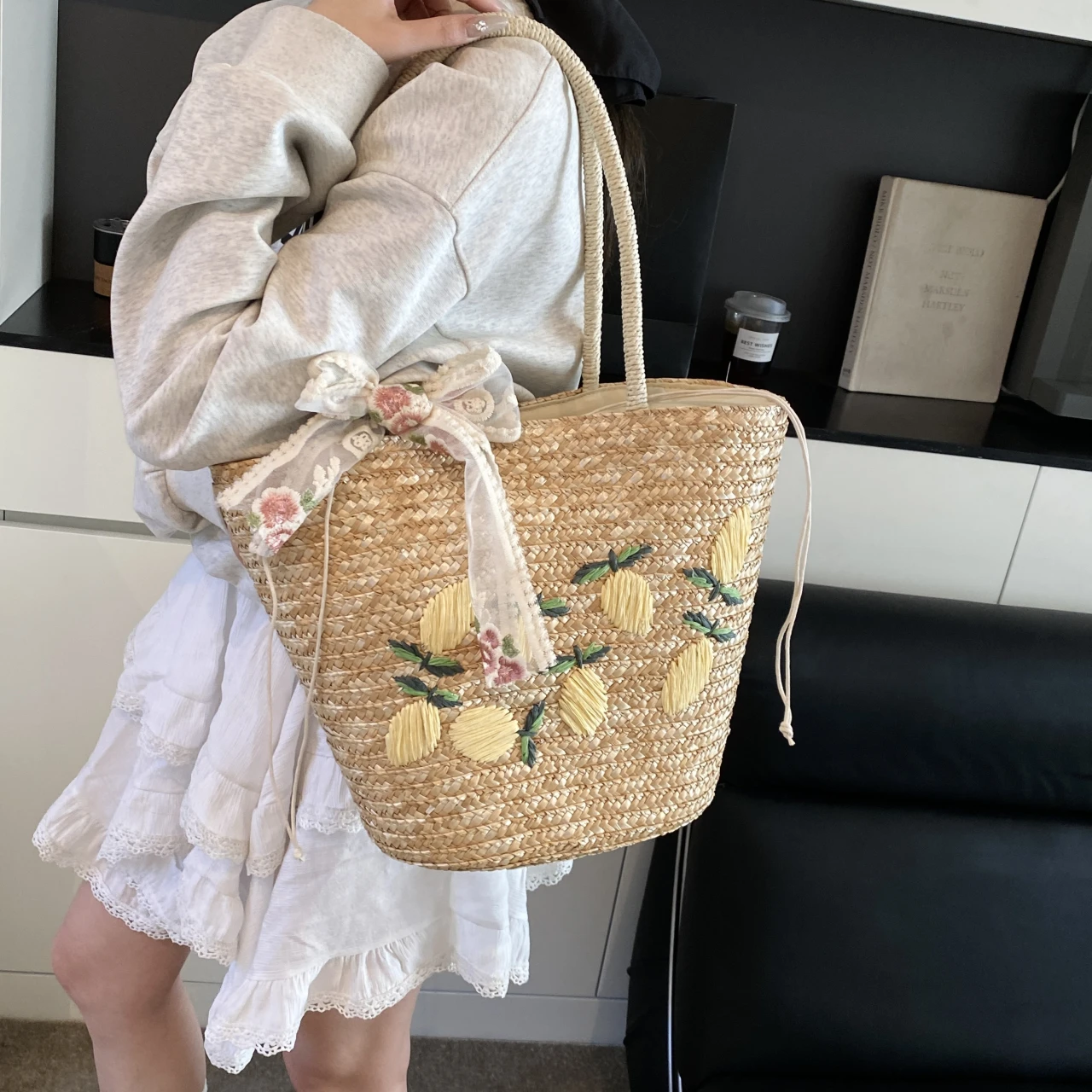 Tas bahu pantai kapasitas besa - Beach Bag Straw ulasan dan harga