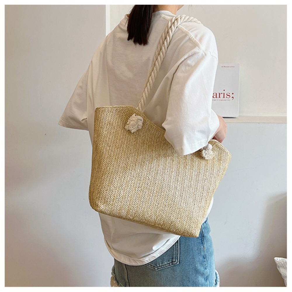 Tas Pantai Musim Panas Baru Ka - Beach Bag Straw ulasan dan harga