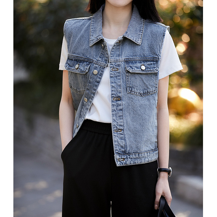 Xinjiang-Rompi Denim Katun Pok - Summer Clothing Staples ulasan dan harga