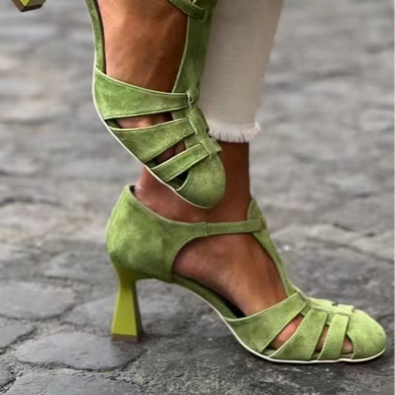 Sandal Wanita Hijau Suede Kitt - Summer Clothing Sale ulasan dan harga