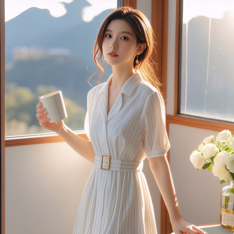 Gaun Bergaris Pinggang Tinggi  - Summer Line Clothing Brand ulasan dan harga