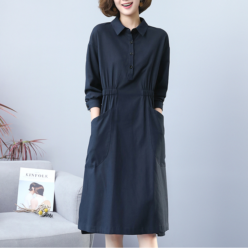 Gaun Midi Kasual Katun Linen M - Summer Line Clothing Brand ulasan dan harga