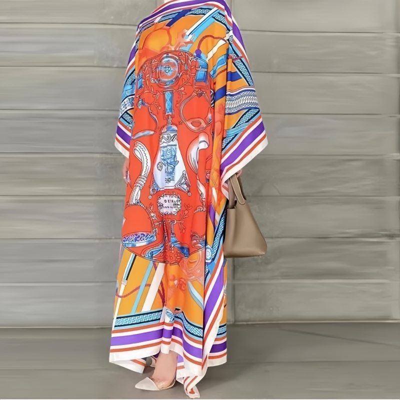 Gaun Maxi Kaftan sutra cetak p - Summer Clothing Recommendations ulasan dan harga