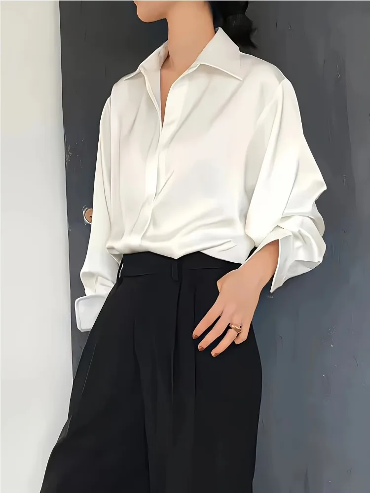 Kemeja Sutra Wanita Kasual Uku - Summer Clothing Office ulasan dan harga