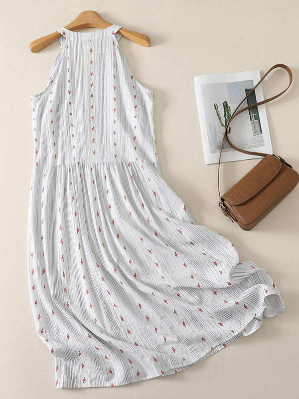 Gaun A-Line Elegan Motif Bunga - Summer Line Clothing Brand ulasan dan harga