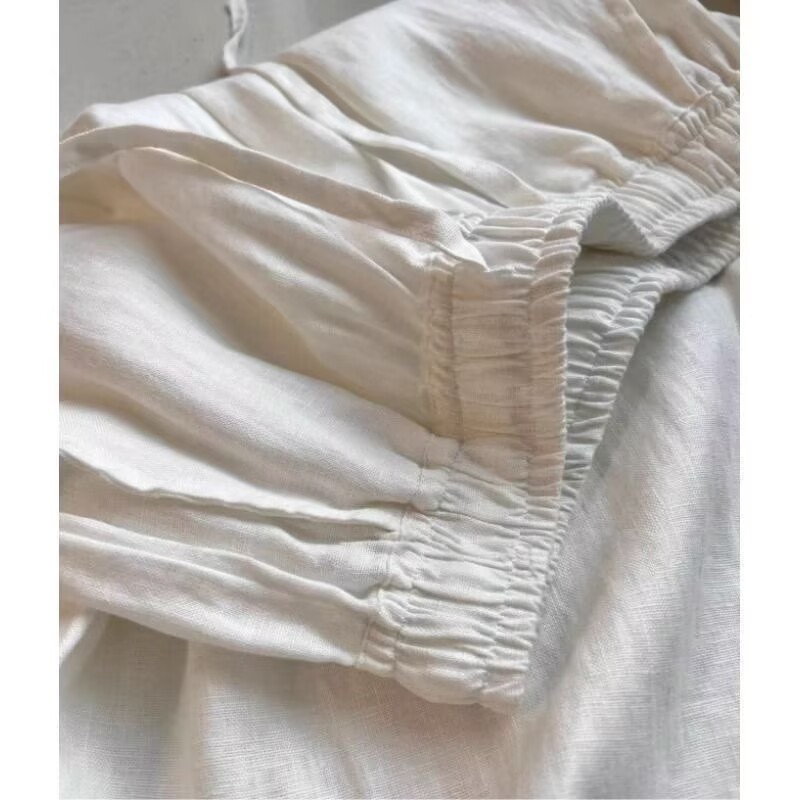 Setelan Celana Lebar dan Kemej - Summer Clothing Linen ulasan dan harga
