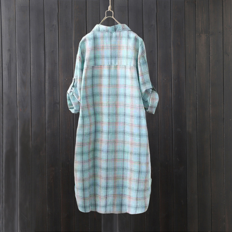 Kemeja kotak-kotak wanita musi - Summer Clothing Linen ulasan dan harga