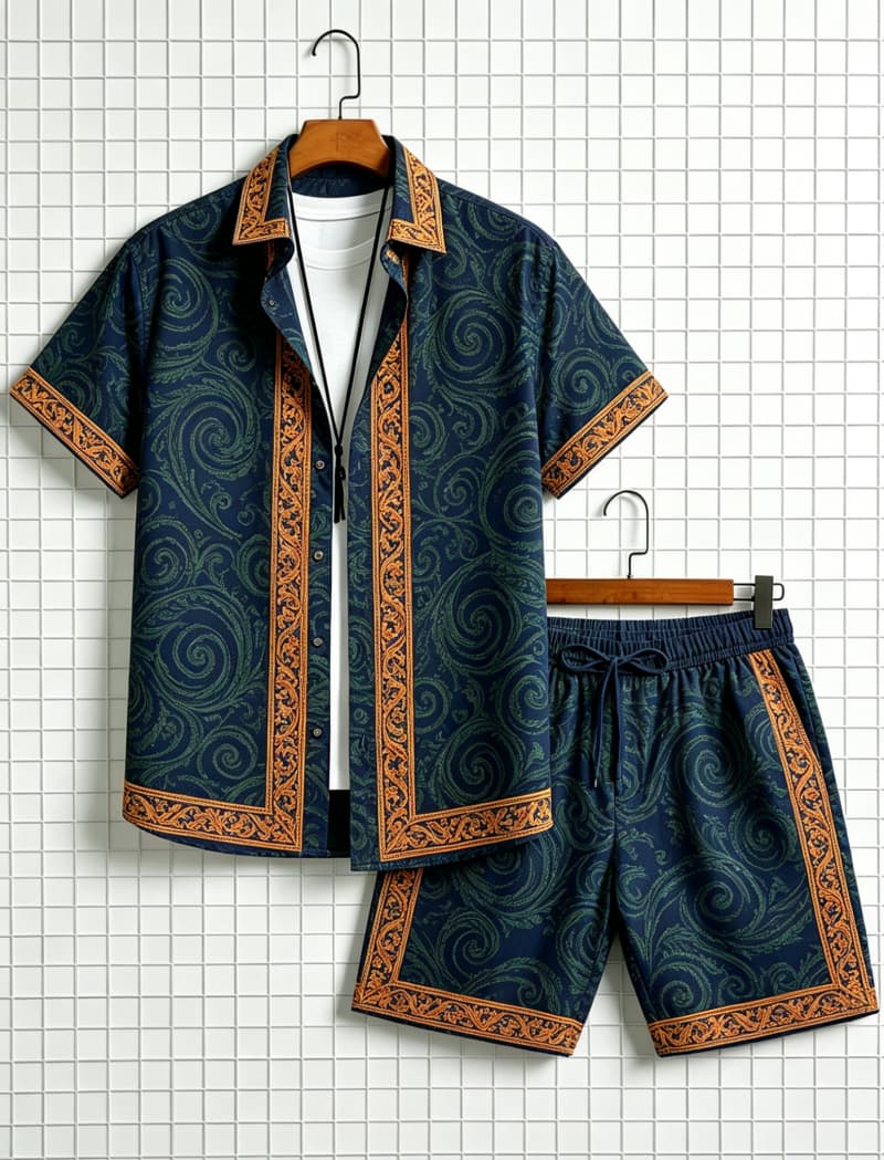 Setelan kemeja lengan pendek d - Summer Clothing Essentials ulasan dan harga