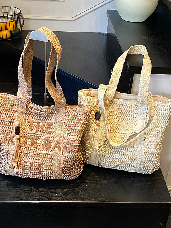 Tas Tote Anyaman Jerami Kapasi - Beach Bag Straw ulasan dan harga