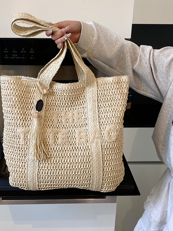 Tas Tote Anyaman Jerami Kapasi - Beach Bag Straw ulasan dan harga