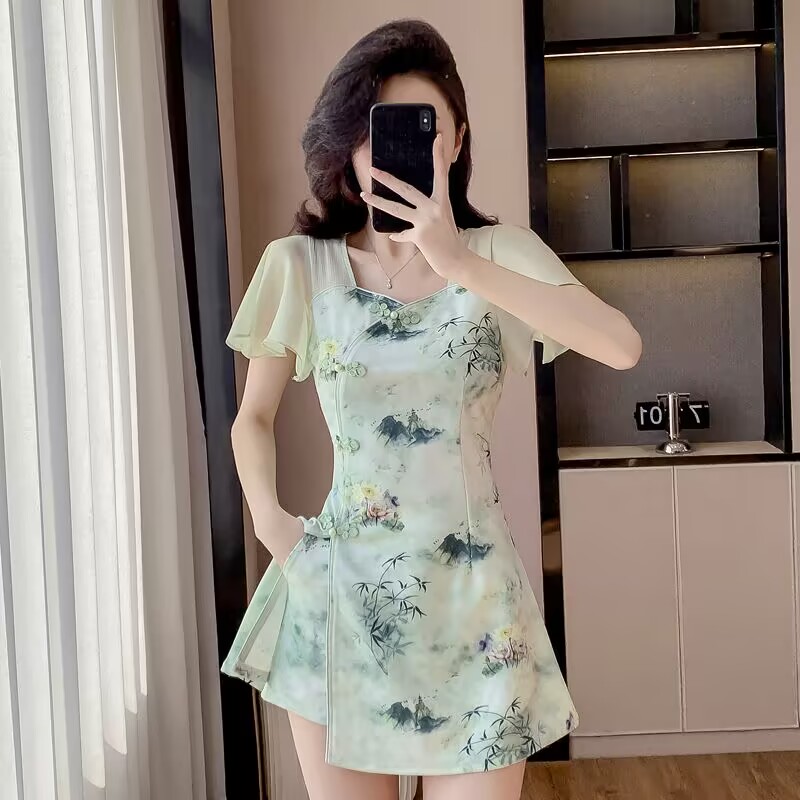 Gaun Temperamen Set Dua Potong - Summer Clothing Office ulasan dan harga