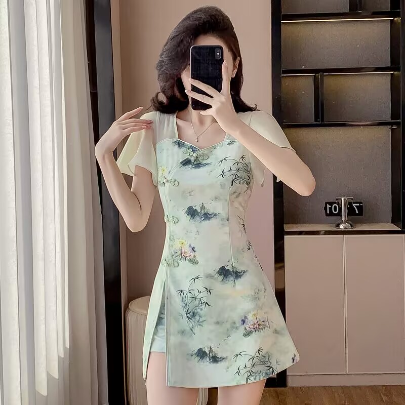 Gaun Temperamen Set Dua Potong - Summer Clothing Office ulasan dan harga