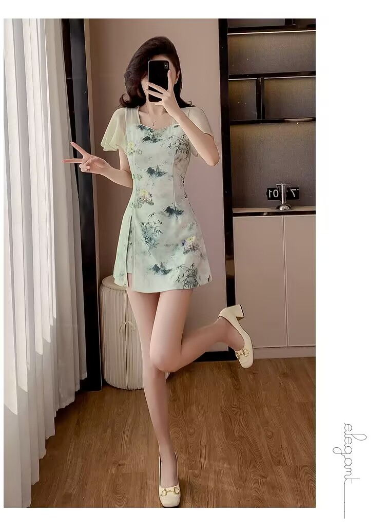Gaun Temperamen Set Dua Potong - Summer Clothing Office ulasan dan harga