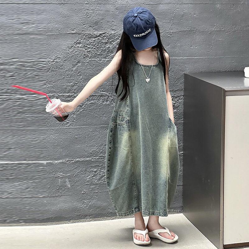 Gaun Denim Tanpa Lengan Kualit - Summer Clothing Linen ulasan dan harga