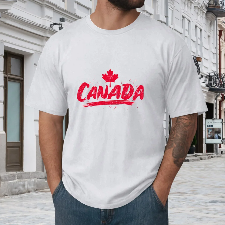 Kaus Pria Bendera Kanada Daun  - Summer Clothing Canada ulasan dan harga