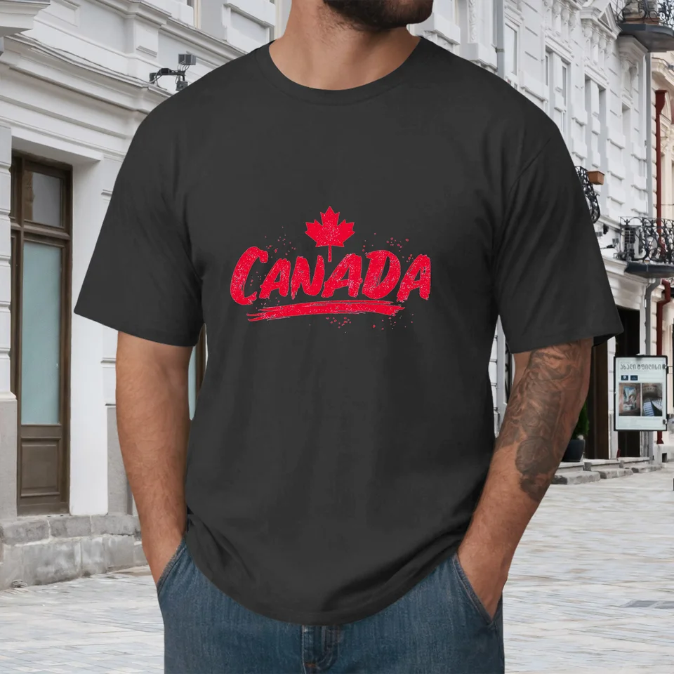 Kaus Pria Bendera Kanada Daun  - Summer Clothing Canada ulasan dan harga