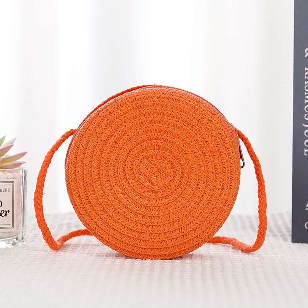 Tas Jerami Fashion Bentuk Kera - Beach Bag Straw ulasan dan harga