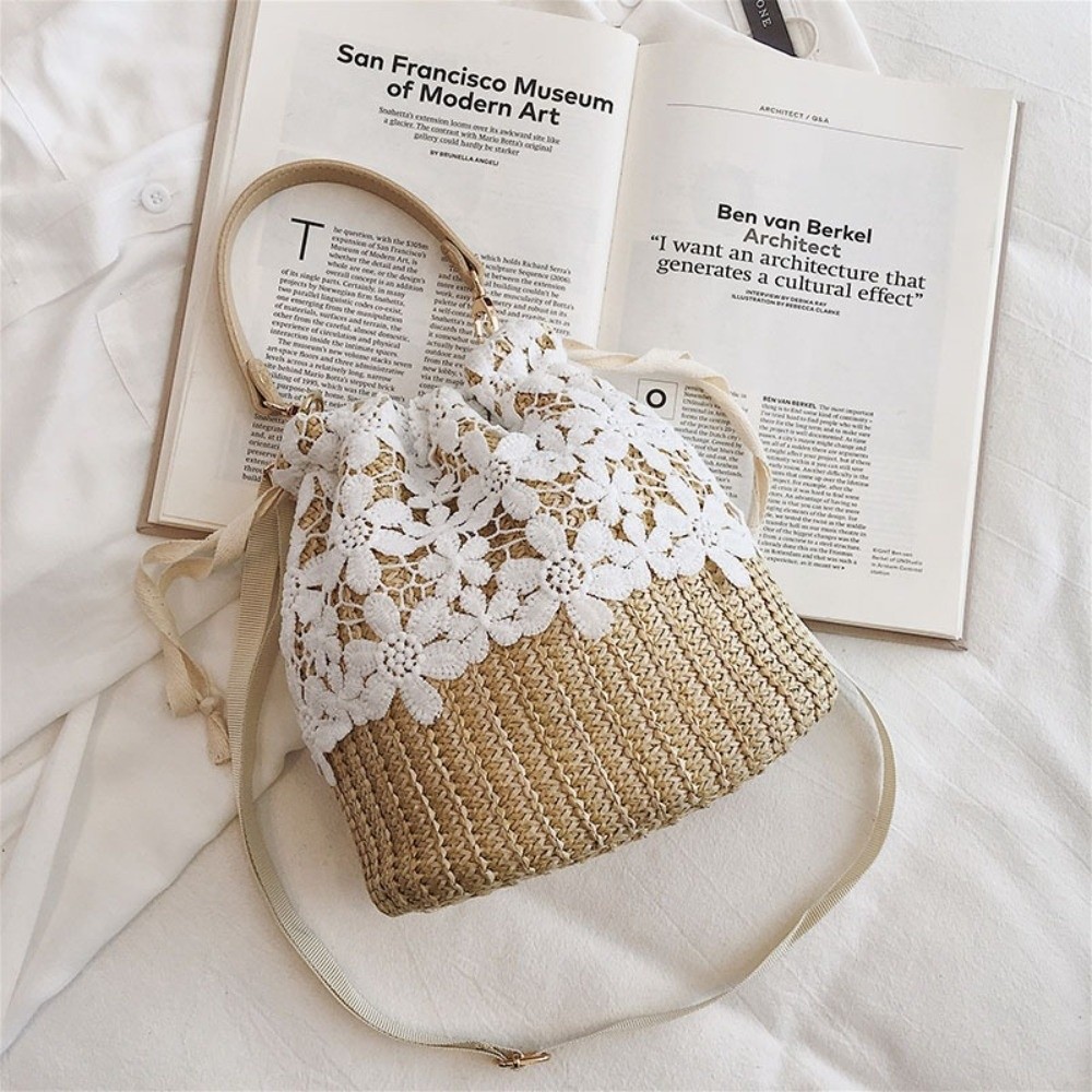 Tas Bahu Jerami Renda Vintage  - Beach Bag Straw ulasan dan harga