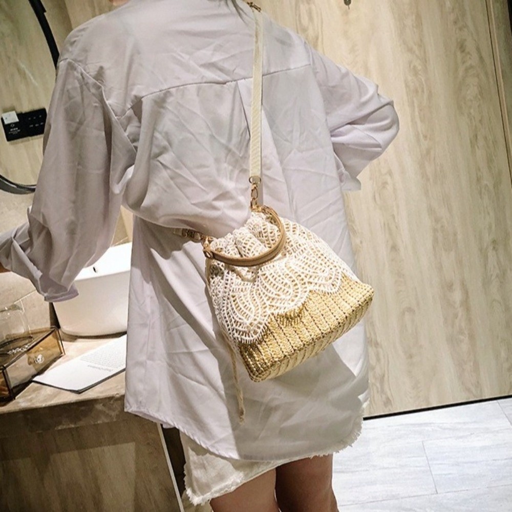 Tas Bahu Jerami Renda Vintage  - Beach Bag Straw ulasan dan harga