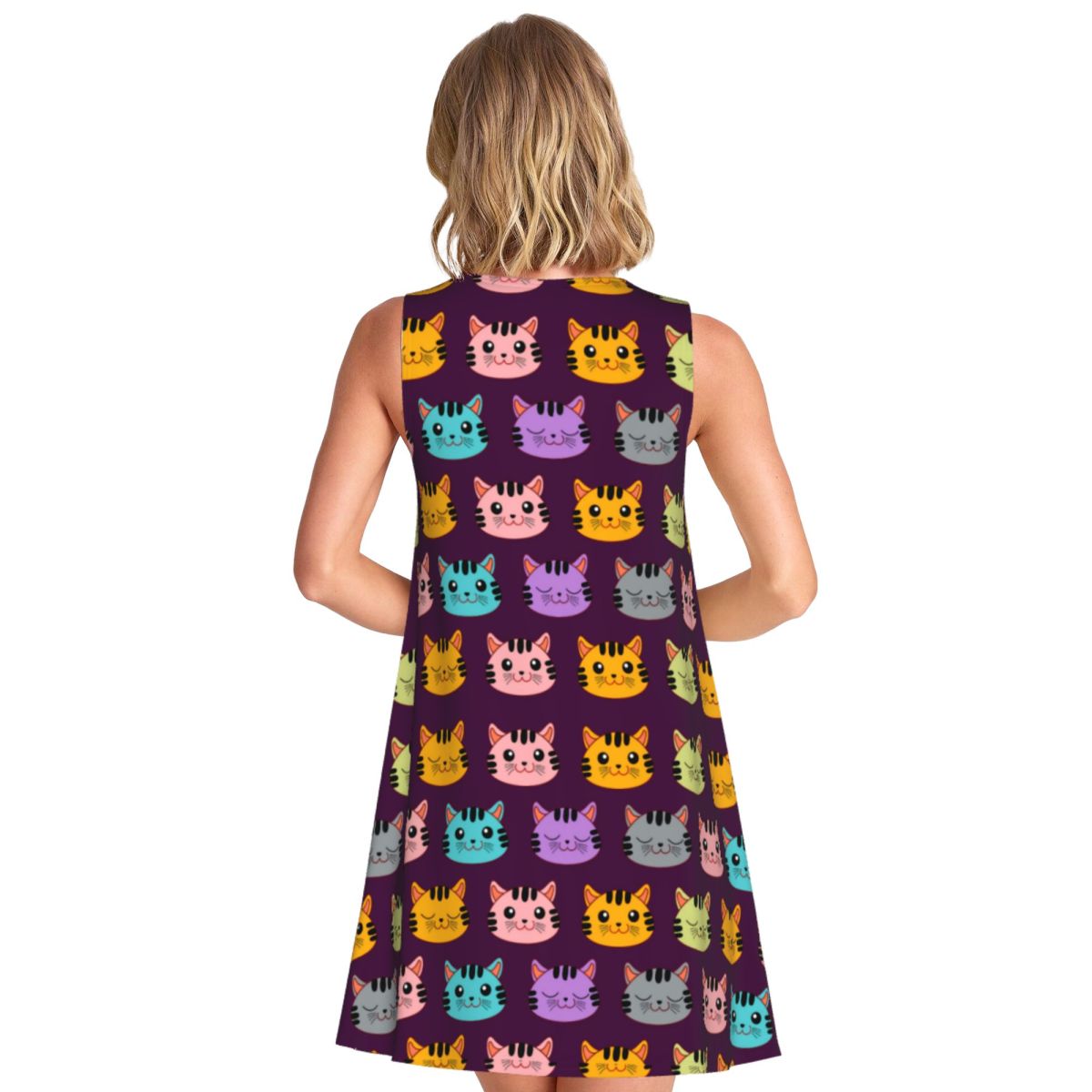 Gaun Tank Top Motif Kucing Ker - Summer Clothing Ideas For Women ulasan dan harga