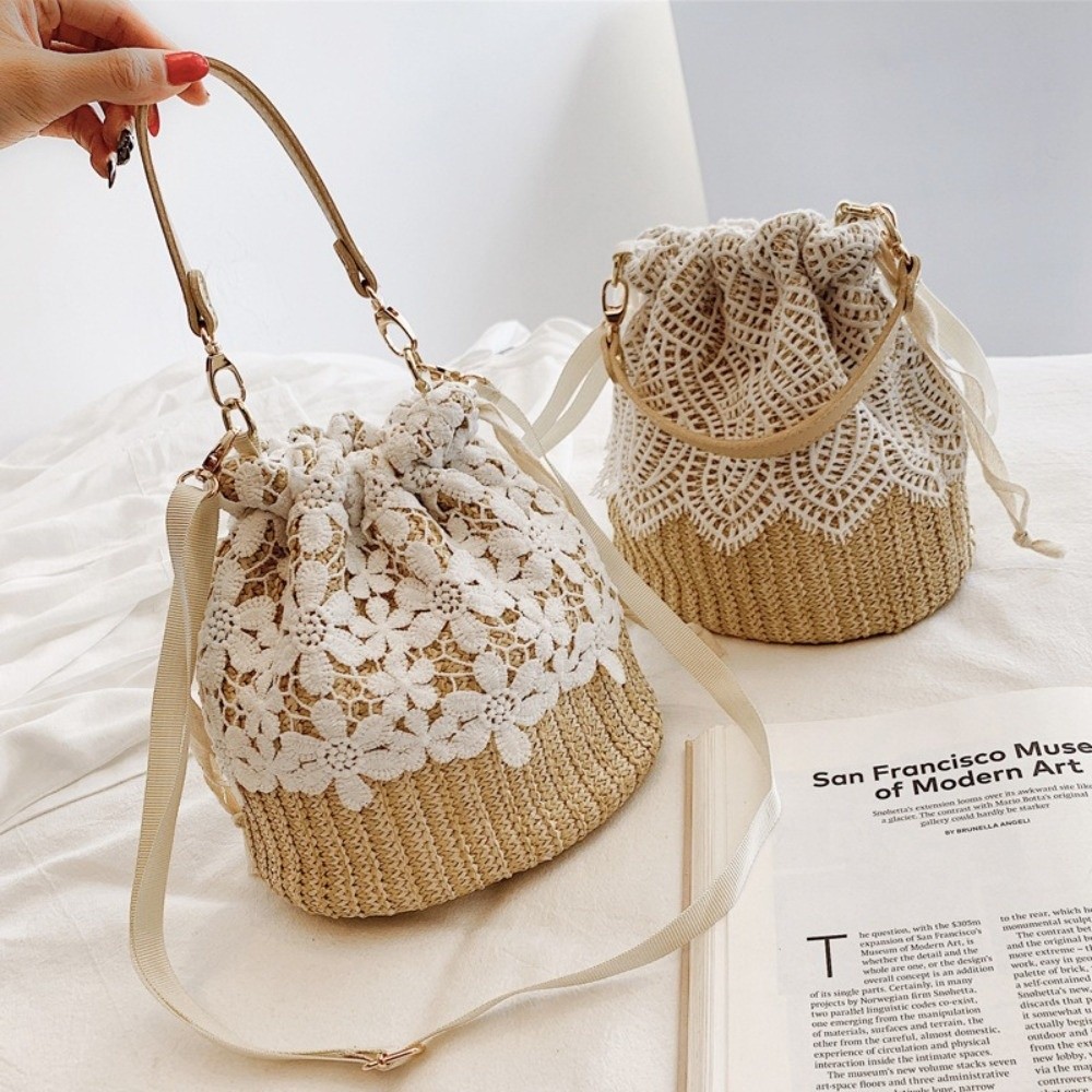 Tas Bahu Jerami Renda Portabel - Beach Bag Straw ulasan dan harga