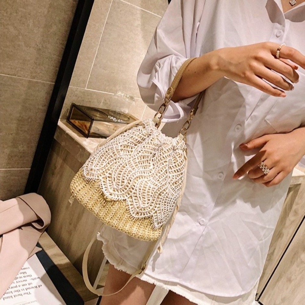 Tas Bahu Jerami Renda Portabel - Beach Bag Straw ulasan dan harga